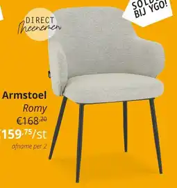 YGO Armstoel Romy aanbieding