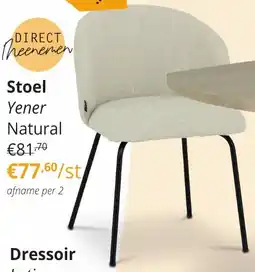 YGO Stoel Yener Natural aanbieding