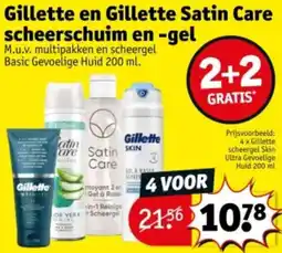 Kruidvat Gillette en Gillette Satin Care scheerschuim en gel aanbieding