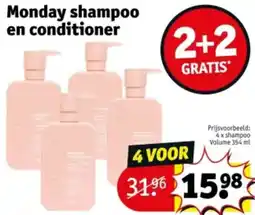 Kruidvat Monday shampoo en conditioner aanbieding