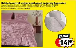 Kruidvat Dekbedovertrek velours embossed en jersey hoeslaken aanbieding