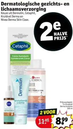 Kruidvat Dermatologische Gezichts en Lichaamsverzorging aanbieding