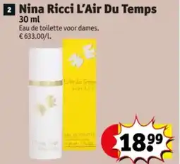 Kruidvat Nina Ricci L'Air Du Temps aanbieding