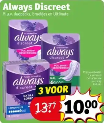 Kruidvat Always Discreet aanbieding
