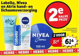 Kruidvat Labello, Nivea en Atrix hand en Lichaamsverzorging aanbieding