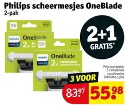 Kruidvat Philips scheermesjes OneBlade aanbieding