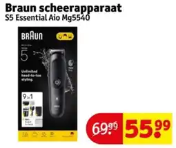 Kruidvat Braun scheerapparaat S5 Essential Aio Mg5540 aanbieding