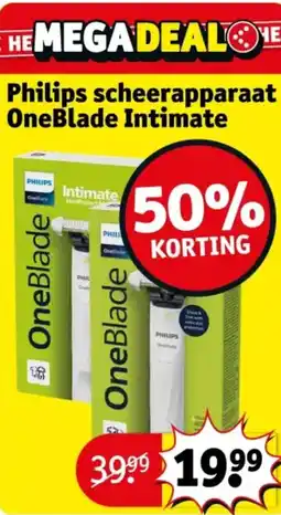 Kruidvat Philips scheerapparaat OneBlade Intimate aanbieding