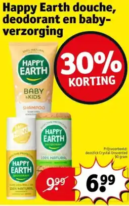 Kruidvat Happy Earth douche, deodorant en babyverzorging aanbieding