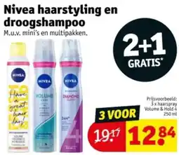 Kruidvat Nivea haarstyling en droogshampoo aanbieding