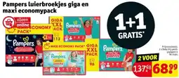 Kruidvat Pampers luierbroekjes giga en maxi economypack aanbieding