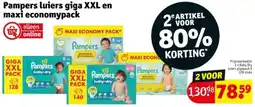 Kruidvat Pampers luiers giga XXL en maxi economypack aanbieding