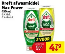 Kruidvat Dreft afwasmiddel Max Power aanbieding