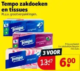 Kruidvat Tempo zakdoeken en tissues aanbieding