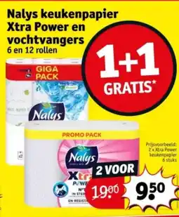 Kruidvat Nalys keukenpapier Xtra Power en vochtvangers aanbieding