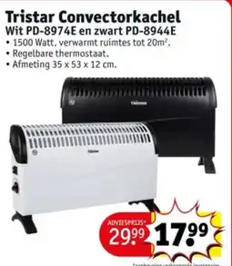Kruidvat Tristar Convectorkachel Wit PD-8974E en zwart PD-8944E aanbieding