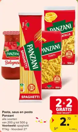 Carrefour Market Panzani Pasta, saus en pesto aanbieding