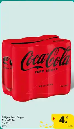 Carrefour Market Coca-Cola Blikjes Zero Sugar aanbieding