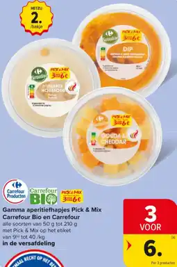 Carrefour Market Gamma aperitiefhapjes Pick & Mix Carrefour Bio en Carrefour aanbieding