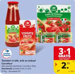 Carrefour Market Tomaten in blik, brik en bokaal Carrefour aanbieding