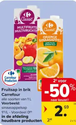 Carrefour Market Fruitsap in brik aanbieding