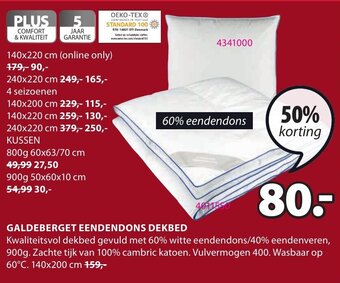 Jysk Galdeberget Eendendons Dekbed aanbieding