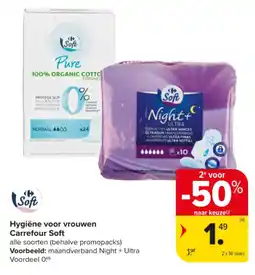 Carrefour Market Hygiëne voor vrouwen Carrefour Soft aanbieding