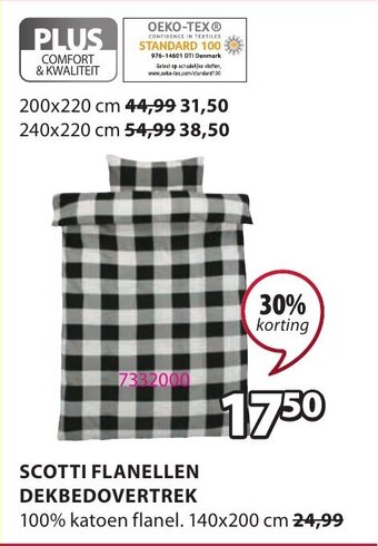 Jysk Scotti Flanellen Dekbedovertrek aanbieding