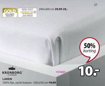 Jysk Kronborg Laken aanbieding