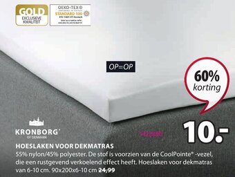 Jysk Kronborg Hoeslaken Voor Dekmatras aanbieding