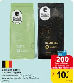 Carrefour Market Charles Liégeois Gemalen koffie aanbieding
