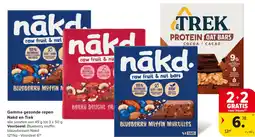 Carrefour Market Gamma gezonde repen Nakd en Trek aanbieding