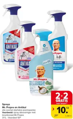 Carrefour Market Sprays Mr. Propre en Antikal aanbieding