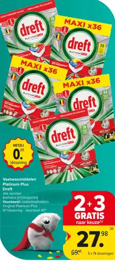Carrefour Market Dreft Vaatwasmiddelen Platinum Plus aanbieding
