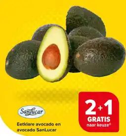 Carrefour Market Eetklare avocado en avocado SanLucar aanbieding