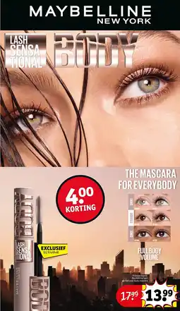 Kruidvat Maybelline lash sensational body mascara aanbieding