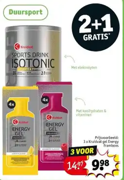 Kruidvat 3 x Kruidvat gel Energy Framboos aanbieding