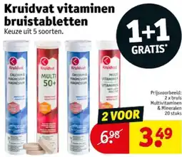 Kruidvat 2xbruis Multivitaminen & Mineralen 20 stuks aanbieding