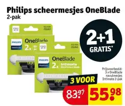 Kruidvat 3x OneBlade navulmesjes navulmesies Intimate 2-pak aanbieding