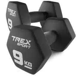 Decathlon Neopreen dumbbell set Trex Sport TX-090VD 2×9 kg gietijzer aanbieding