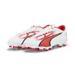 Decathlon ULTRA PLAY FG/AG voetbalschoenen voor heren PUMA White Black Fire Orchid Red aanbieding