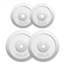 Decathlon Halterschijven Set - Bundel 2 x 5 & 2 x 10 kg - Chroom - 30 mm aanbieding