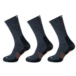Decathlon STAPP Wandelsokken Techno Bamboo 3-pack Dark Grey Orange aanbieding