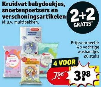 Kruidvat Vochtige washandjes aanbieding