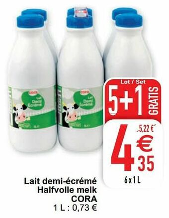 Cora Lait demi-écrémé halfvolle melk cora aanbieding