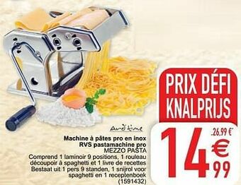 Cora Machine à pâtes pro en inox rvs pastamachine pro mezzo pasta aanbieding