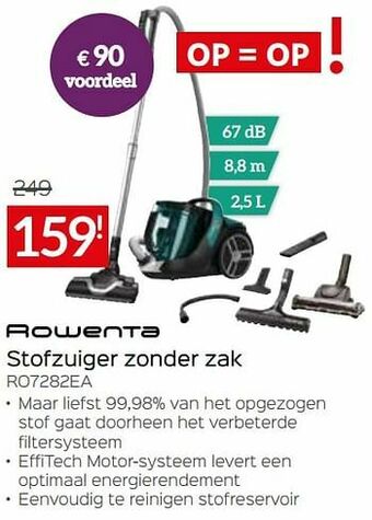 Selexion Rowenta stofzuiger zonder zak ro7282ea aanbieding