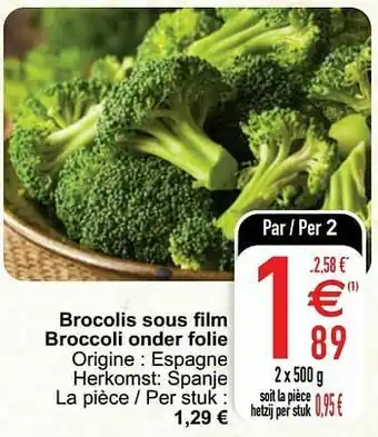 Cora Brocolis sous film broccoli onder folie aanbieding