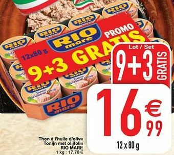 Cora Thon à l’huile d’olive tonijn met olijfolie rio mare aanbieding