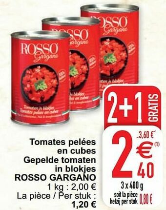 Cora Tomates pelées en cubes gepelde tomaten in blokjes rosso gargano aanbieding